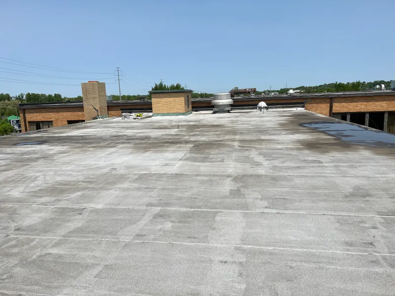Field photo of Roof C showing the roof surface and rooftop equipment