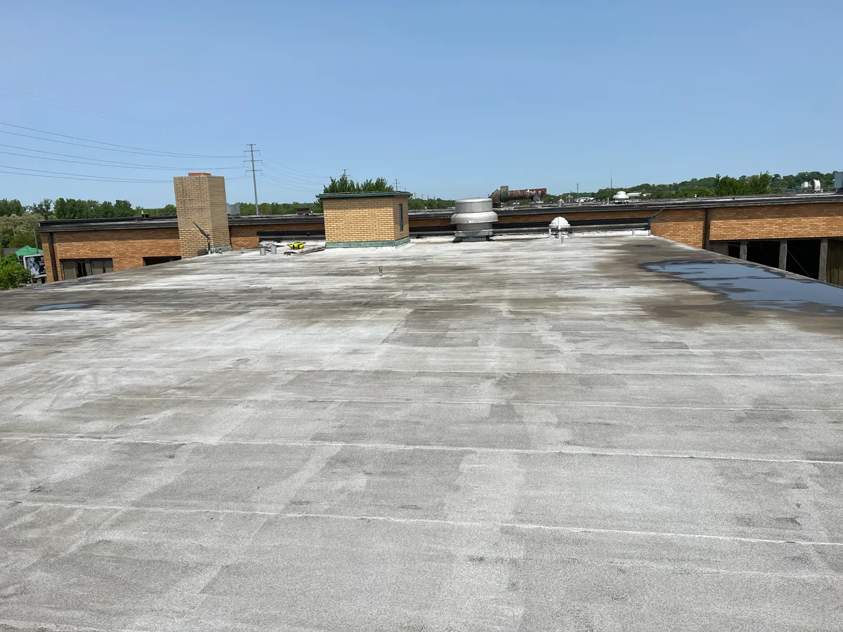 Field photo of Roof C showing the roof surface and rooftop equipment